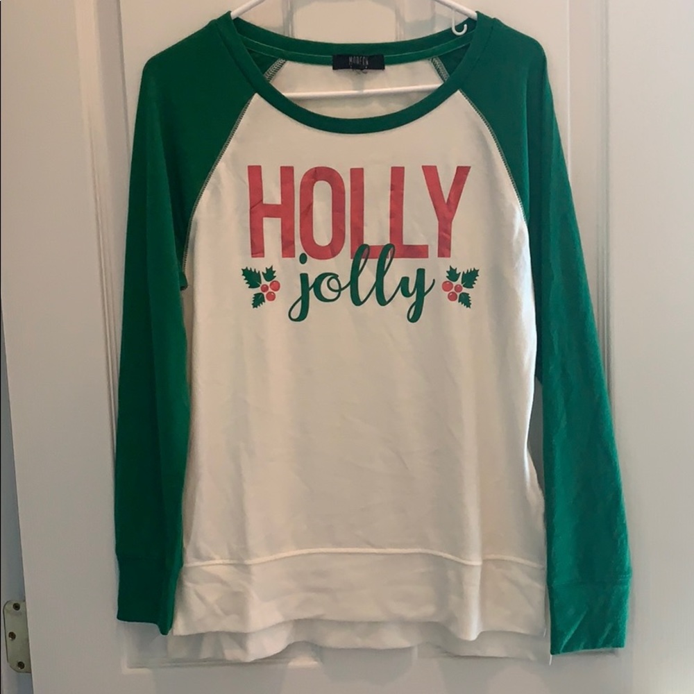 Modern Canvas Raglan Sweater Christmas